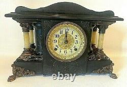 Antique Seth Thomas American Mantle Clock Lion Foot Chime Crown 11 Jewel Pt. 1880