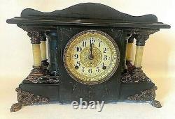 Antique Seth Thomas American Mantle Clock Lion Foot Chime Crown Greek Revival