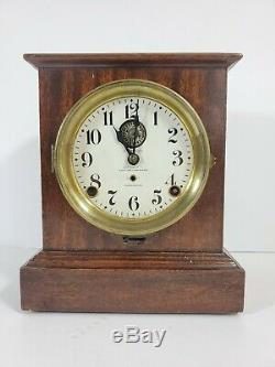 Antique Seth Thomas Automatic 8 Day Long Alarm Clock Mantle c1908