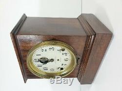 Antique Seth Thomas Automatic 8 Day Long Alarm Clock Mantle c1908