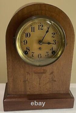 Antique Seth Thomas Beehive Shelf Mantel Gong Chime Clock 8 Day 89AD Movement