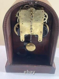 Antique Seth Thomas Beehive Shelf Mantel Gong Chime Clock 8 Day 89AD Movement