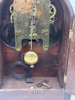 Antique Seth Thomas Beehive Shelf Mantel Gong Chime Clock 8 Day 89AD Movement