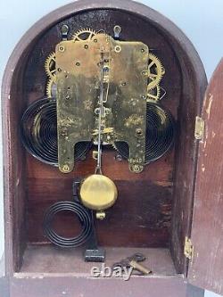 Antique Seth Thomas Beehive Shelf Mantel Gong Chime Clock 8 Day 89AD Movement