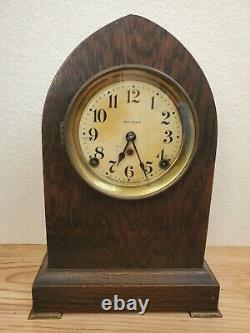 Antique Seth Thomas Beehive Wood Mantle Clock With Key & Chime FOR PARTS OR REPAIR