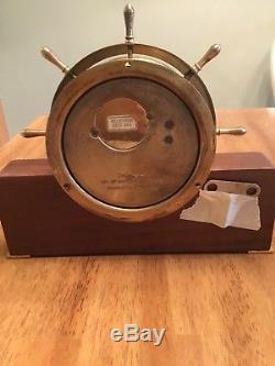 Antique Seth Thomas Bell Chime Captians Clock, Brass With Helmsman Base