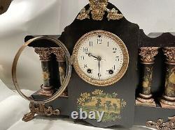 Antique Seth Thomas Black Adamantine Mantel Clock- Mexico Model