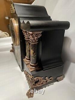 Antique Seth Thomas Black Adamantine Mantel Clock- Mexico Model