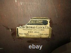 Antique Seth Thomas Blackstone Banjo Time Piece Wall Clock 8-Day Mechanical