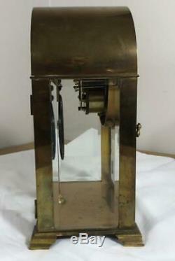 Antique Seth Thomas Brass Beveled Glass Tombstone Mantle Clock