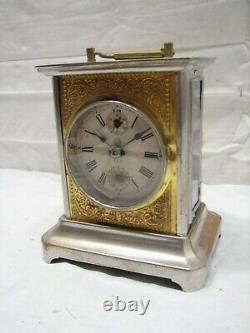 Antique Seth Thomas Brass Case Carriage Clock Glass Side Window Alarm