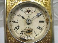 Antique Seth Thomas Brass Case Carriage Clock Glass Side Window Alarm