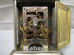 Antique Seth Thomas Brass Case Carriage Clock Glass Side Window Alarm