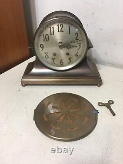 Antique Seth Thomas Brass Or Copper Ships Clock Style Mantle Clock 6 Dial