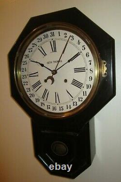 Antique Seth Thomas Calendar Wall Regulator Clock 8-Day, Time/Strike, Key-wind