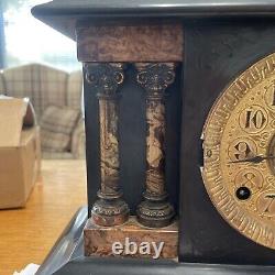 Antique Seth Thomas Clock 1890s Wind Up Mantle Adamantine 4 Column