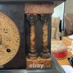 Antique Seth Thomas Clock 1890s Wind Up Mantle Adamantine 4 Column