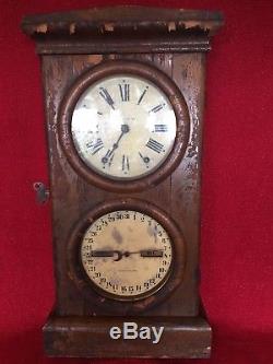 Antique Seth Thomas Clock Co Double Dial Calendar Parlor #3 1875 Running Project