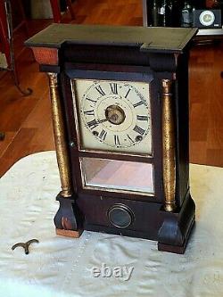 Antique Seth Thomas Clock Co, Mahogany Wood Mantel Clock 18741899 We Ship