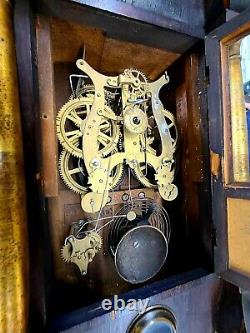 Antique Seth Thomas Clock Co, Mahogany Wood Mantel Clock 18741899 We Ship