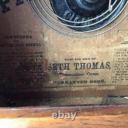 Antique Seth Thomas Clock, Made In USA/ American Clock, Thomaston, CT, Untrsted