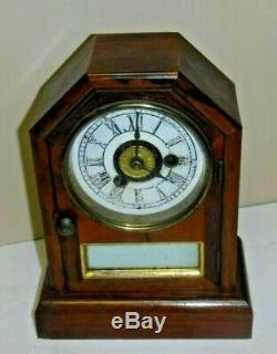 Antique Seth Thomas, Connecticut Cottage Clock Working +alarm Mirror Front + Key