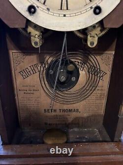 Antique Seth Thomas Cottage Clock 8 Day Key Wind Circa 1870 Project