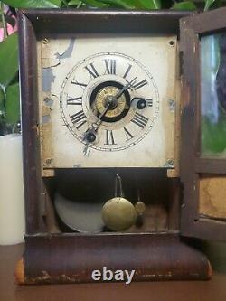 Antique Seth Thomas Cottage Mantle Clock c1863 S&T Hands SUPER RARE & WORKING