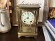 Antique Seth Thomas Crystal Regulator Brass & Glass Mantel Clock Withkey