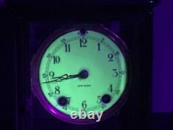 Antique Seth Thomas Crystal Regulator Brass & Glass Mantel Clock WithKey