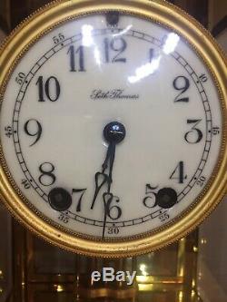 Antique Seth Thomas Crystal Regulator Clock Running