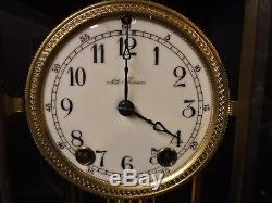 Antique Seth Thomas Crystal Regulator Porcelain Dial Mercury Pendulum see video