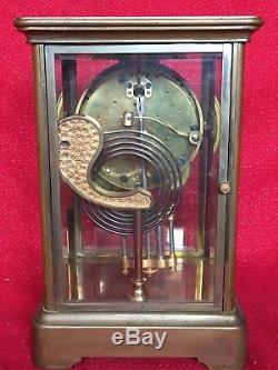 Antique Seth Thomas Crystal Regulator Rhinestone Brass Mantle Clock All Original