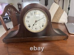 Antique Seth Thomas Dark Walnut Adamantine 8 Day Mantle Clock Early 1900's