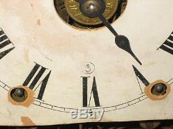 Antique Seth Thomas Day Spring Wood Winding Pendulum Shelf Mantle Clock