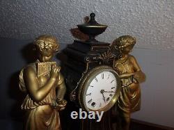 Antique Seth Thomas Double Figural Clock Runs & Strikes Fine