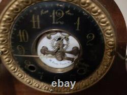 Antique Seth Thomas & Duke&Sons Brown & BlackFaceMantle Clock 1950s Untested