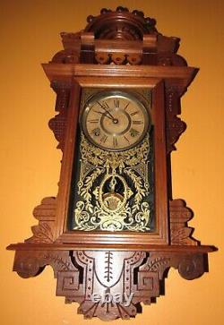 Antique Seth Thomas Eclipse Hanging Kitchen Wall Clock 8-day, Time/strike