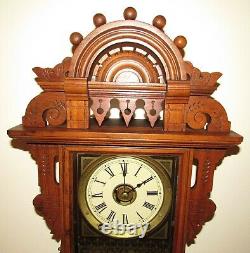 Antique Seth Thomas Eclipse Hanging Wall Clock with Alarm 8-Day Nice One