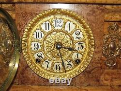 Antique Seth Thomas Egyptian Faux Marble Adamantine Clock 8-Day, Time/Strike