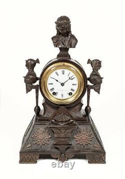 Antique Seth Thomas Egyptian Revival Figural Mantle Clock