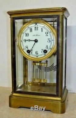 Antique Seth Thomas Empire 0 Extra 8 Day Chime Clock Crystal Regulator Working