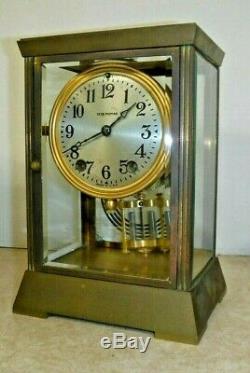 Antique Seth Thomas Empire 302 Chime Clock 8 Day Crystal Regulator Working W Key