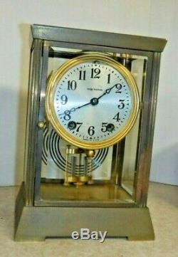 Antique Seth Thomas Empire 302 Chime Clock 8 Day Crystal Regulator Working W Key