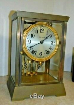 Antique Seth Thomas Empire 302 Chime Clock 8 Day Crystal Regulator Working W Key