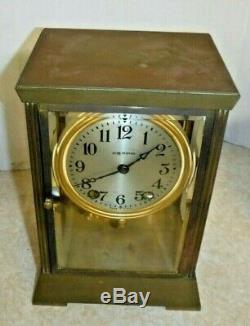 Antique Seth Thomas Empire 302 Chime Clock 8 Day Crystal Regulator Working W Key