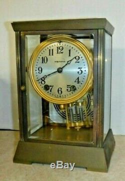 Antique Seth Thomas Empire 302 Chime Clock 8 Day Crystal Regulator Working W Key