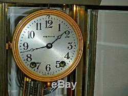 Antique Seth Thomas Empire 302 Chime Clock 8 Day Crystal Regulator Working W Key