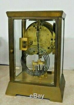 Antique Seth Thomas Empire 302 Chime Clock 8 Day Crystal Regulator Working W Key