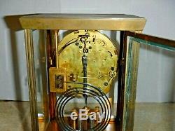 Antique Seth Thomas Empire 302 Chime Clock 8 Day Crystal Regulator Working W Key